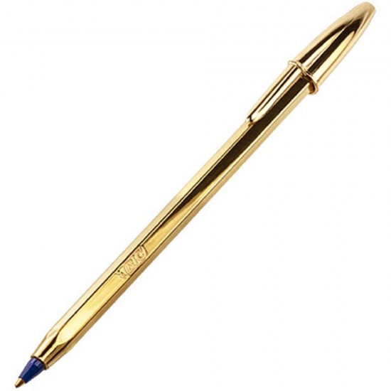 Στυλό διαρκείας BIC επετειακός GOLD medium μπλε μελανι